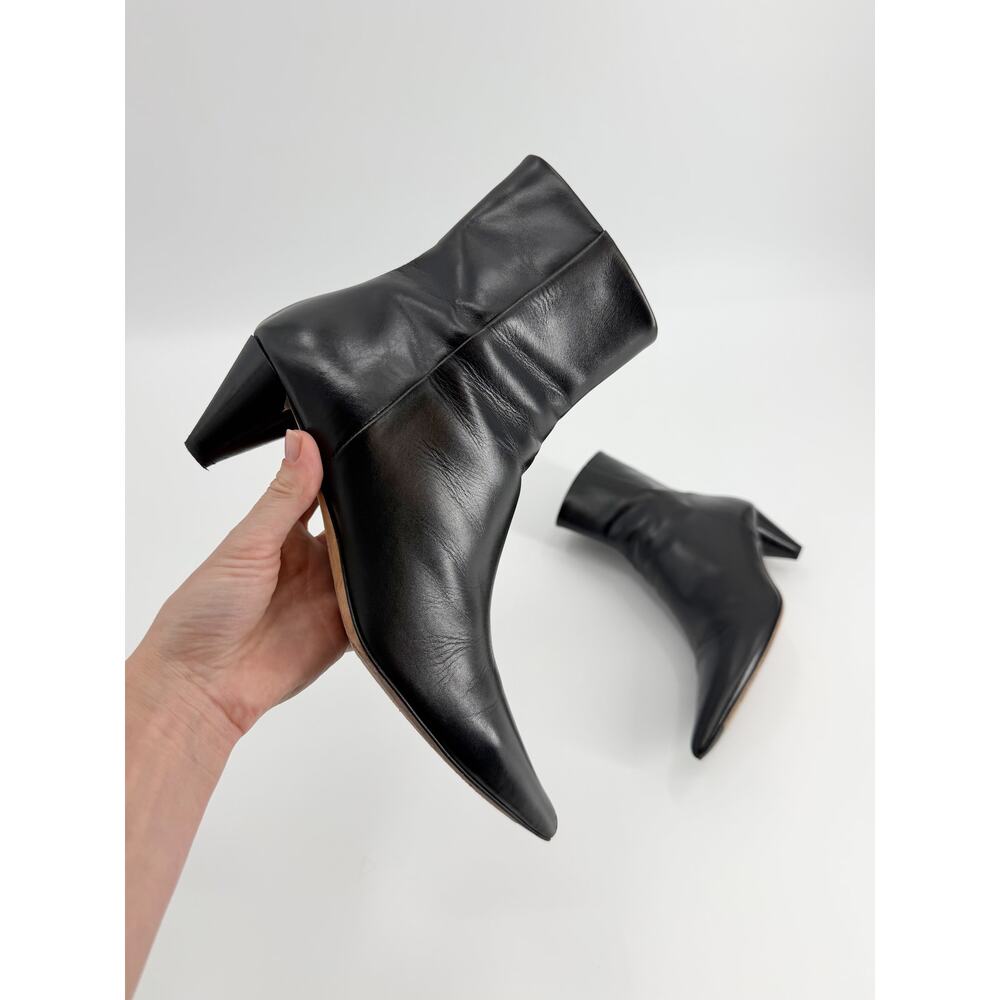 Aeyde Sofie Black Nappa Leather Pointed Toe Kitten Heel Ankle Boots Size 40 EU 9 - Picture 2 of 13